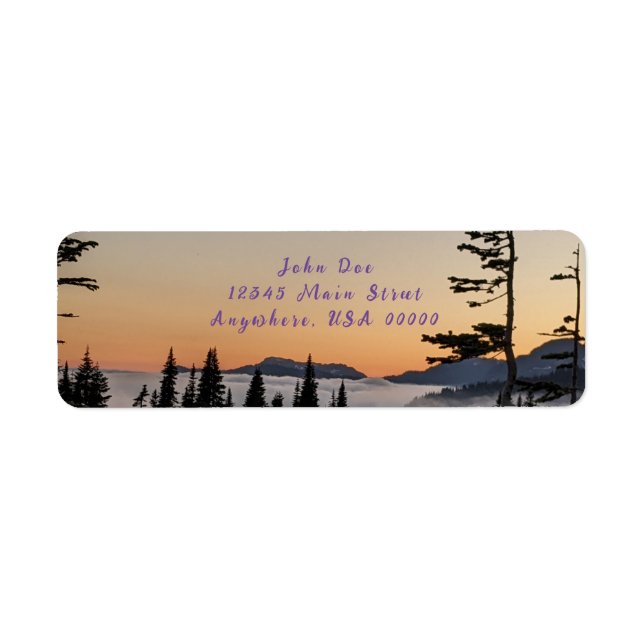 Sunset at Mount Rainier mailing lables (Front)