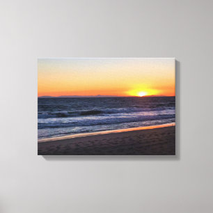 Sunset at Newport Beach, California Canvas Print
