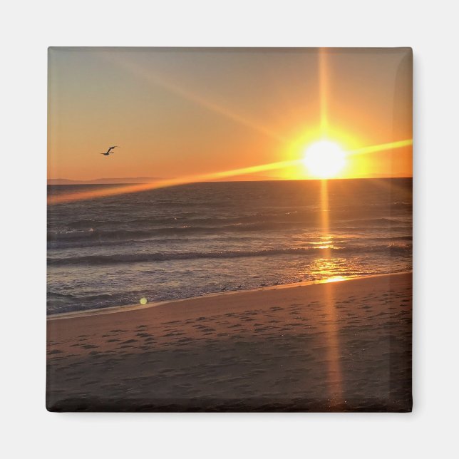 Sunset at Newport Beach, California Magnet (Front)