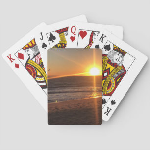 Sunset at Newport Beach, California Playing Cards