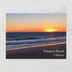 Sunset at Newport Beach, California Postcard