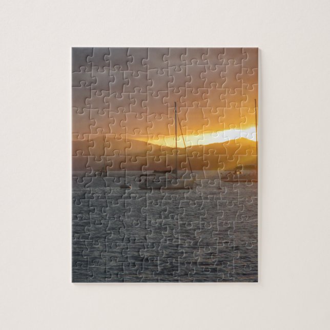 Sunset at Norman Island BVI's Jigsaw Puzzle (Vertical)