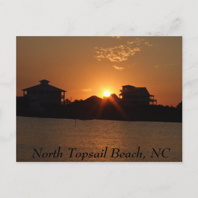 Sunset at North Topsail,  North Topsail Beach, NC Postcard (Front)