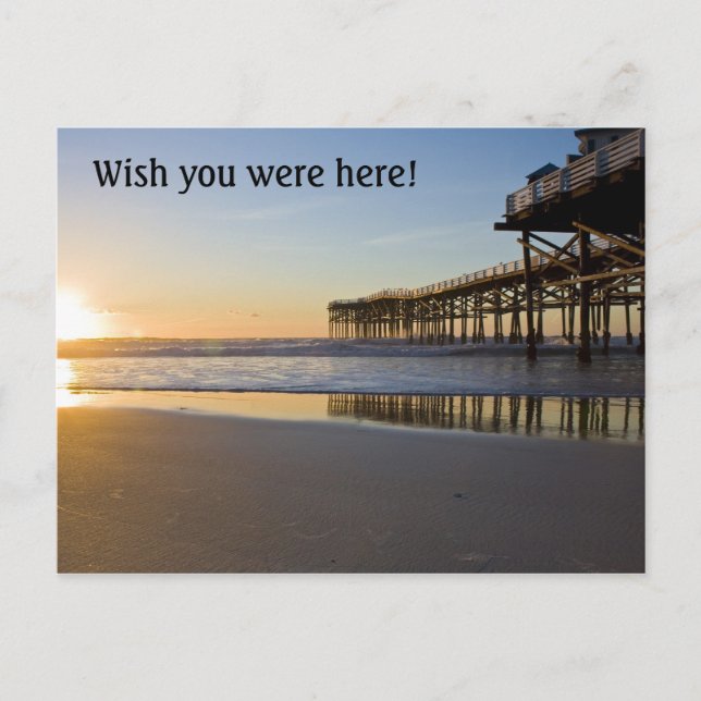 Sunset at Ocean Pier Postcard (Front)