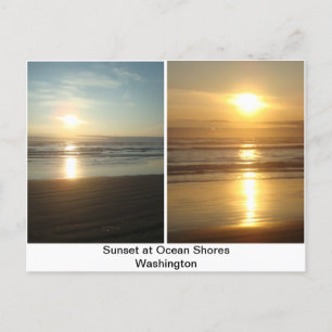 Sunset at Ocean Shores Washington Postcard