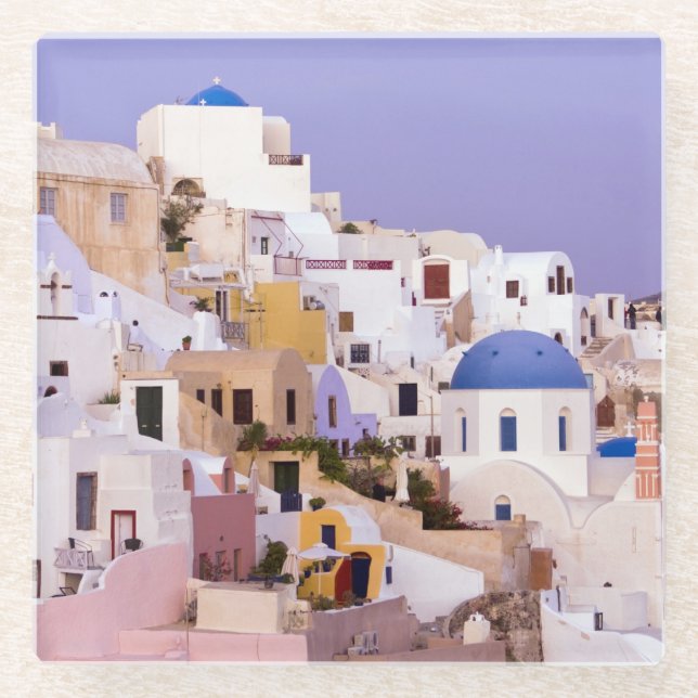 Sunset at Oil, Santorini 2 Glass Coaster (Front)