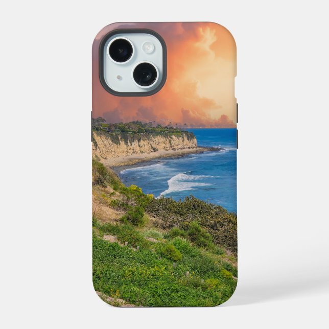 Sunset at Point Dume in Malibu iPhone 15 Case (Back)
