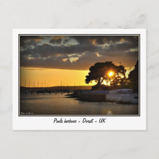 Sunset at Poole harbour - Dorset - Uk Postcard