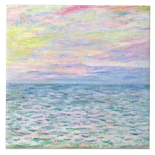 Sunset at Pourville by Monet Tile (Front)