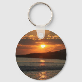 Sunset at Praia Da Luz Beach, Algarve, Portugal Key Ring