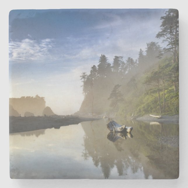 Sunset at Ruby Beach, Olympic National Park, Stone Coaster (Front)
