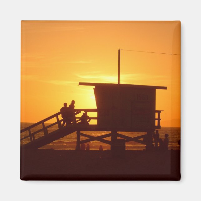 Sunset at Santa Monica State Beach Magnet (Front)
