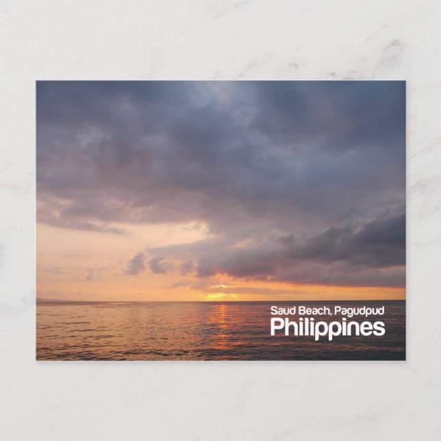 Sunset at Saud Beach Pagudpud Philippines Postcard (Front)