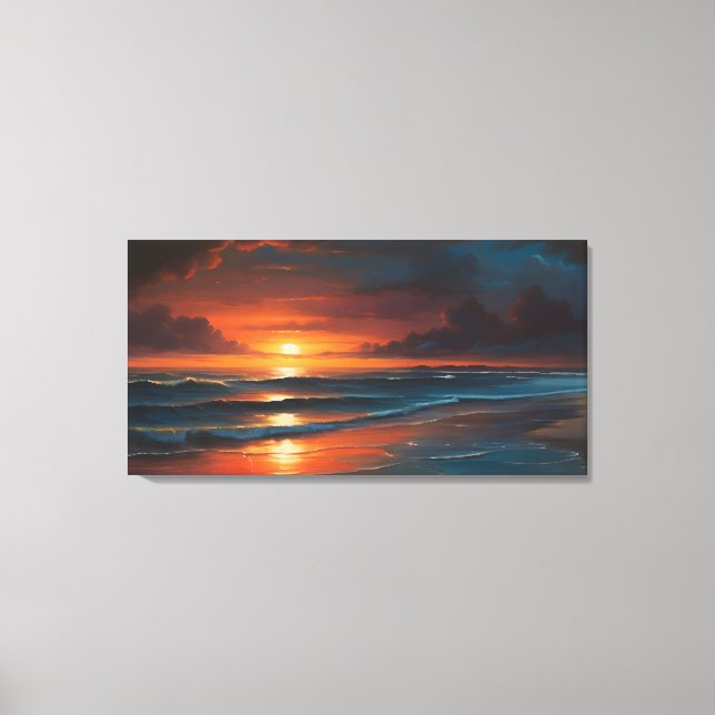 Sunset at sea art canvas print (Front)
