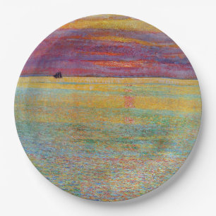 Sunset at Sea (by Childe Hassam) Paper Plate
