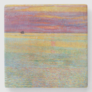 Sunset at Sea (by Childe Hassam) Stone Coaster