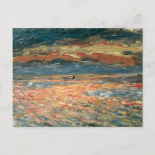 Sunset at Sea by Pierre Renoir, Vintage Fine Art Postcard