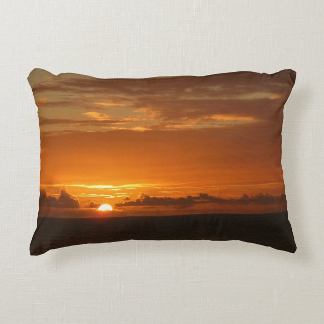 Sunset at Sea I Tropical Colourful Seascape Decorative Cushion (Front)