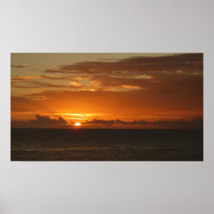 Sunset at Sea I Tropical Colourful Seascape Poster