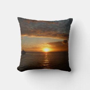Sunset at Sea II Tropical Seascape Cushion