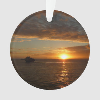 Sunset at Sea II Tropical Seascape Ornament