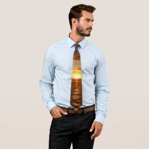 Sunset at Sea II Tropical Seascape Tie