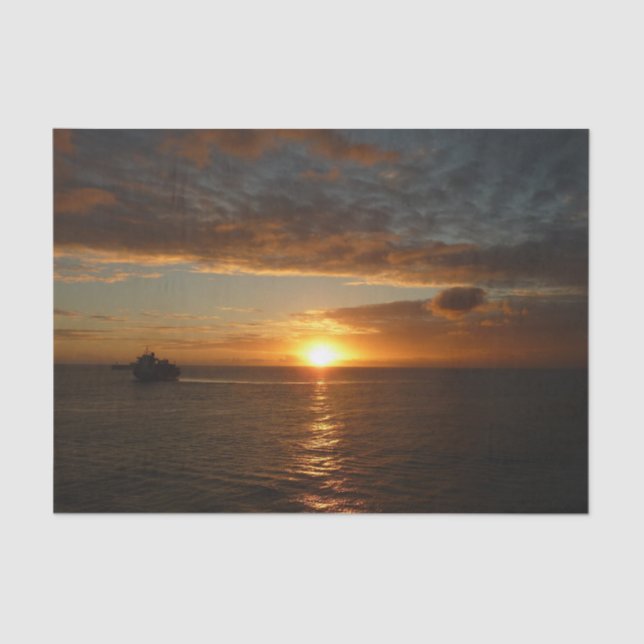 Sunset at Sea II Tropical Seascape Tissue Paper (Front)