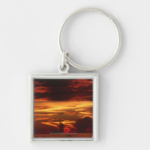 Sunset at sea key ring
