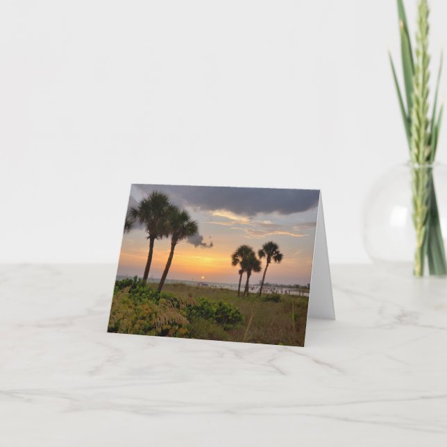 Sunset at Siesta Key blank note card (Front)