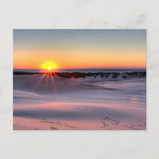 Sunset at Silver Lake State Park, Michigan Postcard