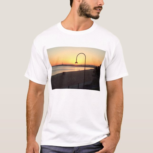 Sunset at St Kilda Beach T-Shirt (Front)