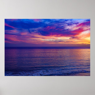 sunset at the beach 2 poster