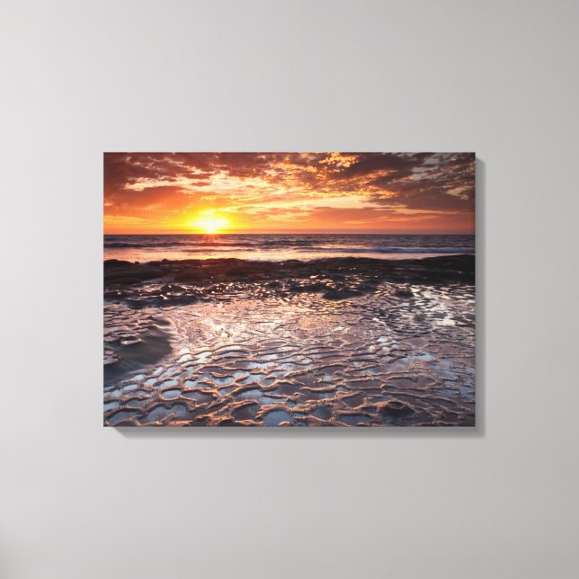 Sunset at the beach, California Canvas Print (Front)
