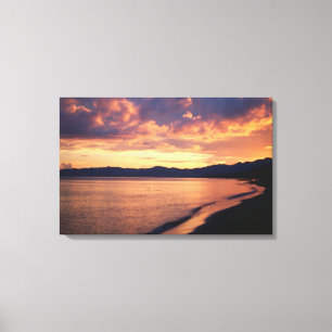 Sunset at the beach canvas print