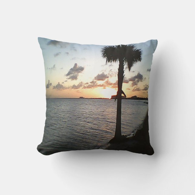Sunset At The Beach Cushion (Front)