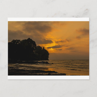 Sunset at the beach in Webster New York Postcard