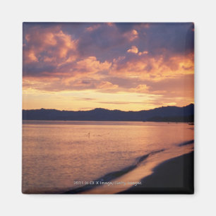 Sunset at the beach magnet