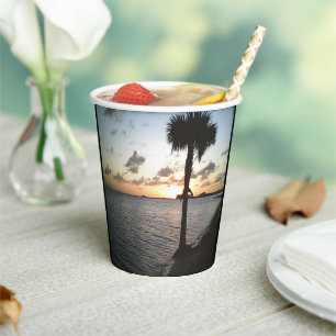 Sunset At The Beach Paper Cups
