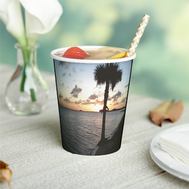 Sunset At The Beach Paper Cups (Insitu)