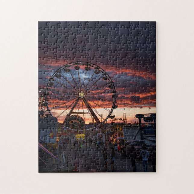 Sunset at the Iowa State Fair in Des Moines Jigsaw Puzzle (Vertical)