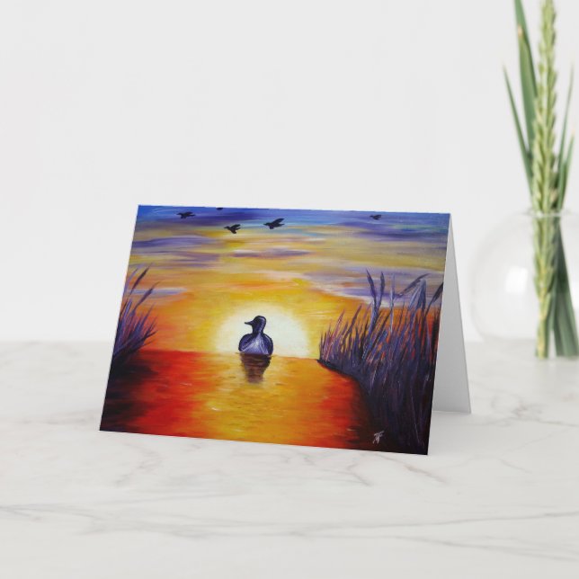Sunset at the Lake - greeting Card (Front)