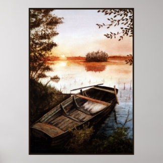 Sunset at the Lake Poster