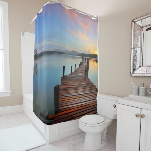 sunset at the lake shower curtain (In Situ)