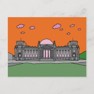 Sunset at the Reichstag building in Berlin Postcard