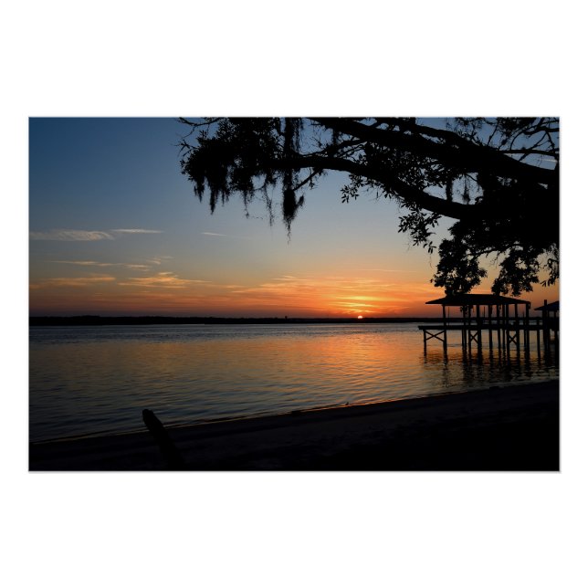 Sunset at the river poster (Front)