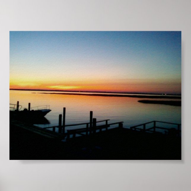 sunset at the shore poster (Front)