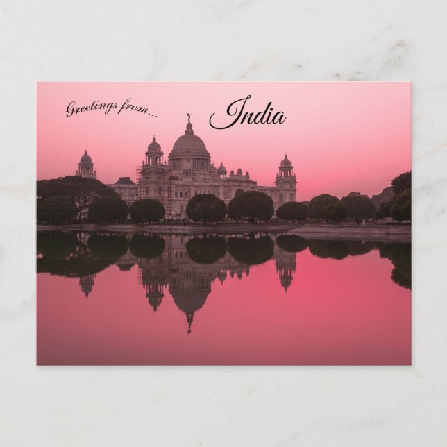 Sunset at the Victoria Memorial Kolkota India Postcard (Front)