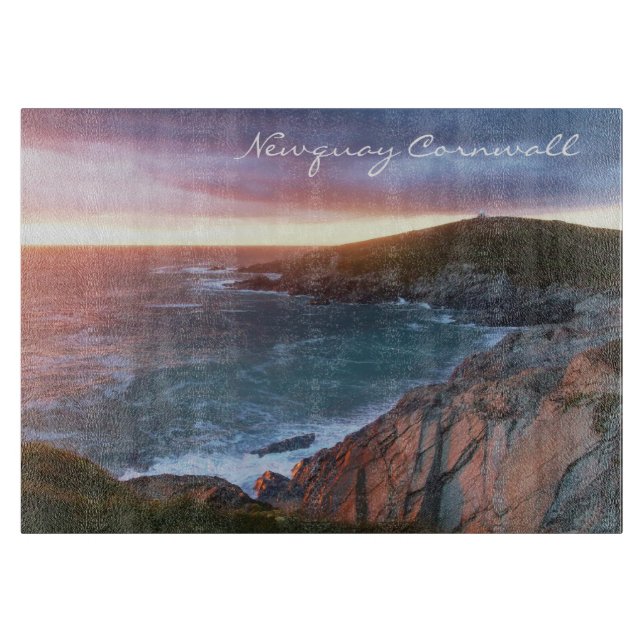 Sunset at Towan Head Newquay Cornwall England Cutting Board (Front)