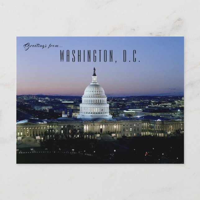 Sunset at United States Capitol Washington D.C. Postcard (Front)