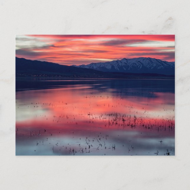 Sunset at Utah Lake Postcard (Front)